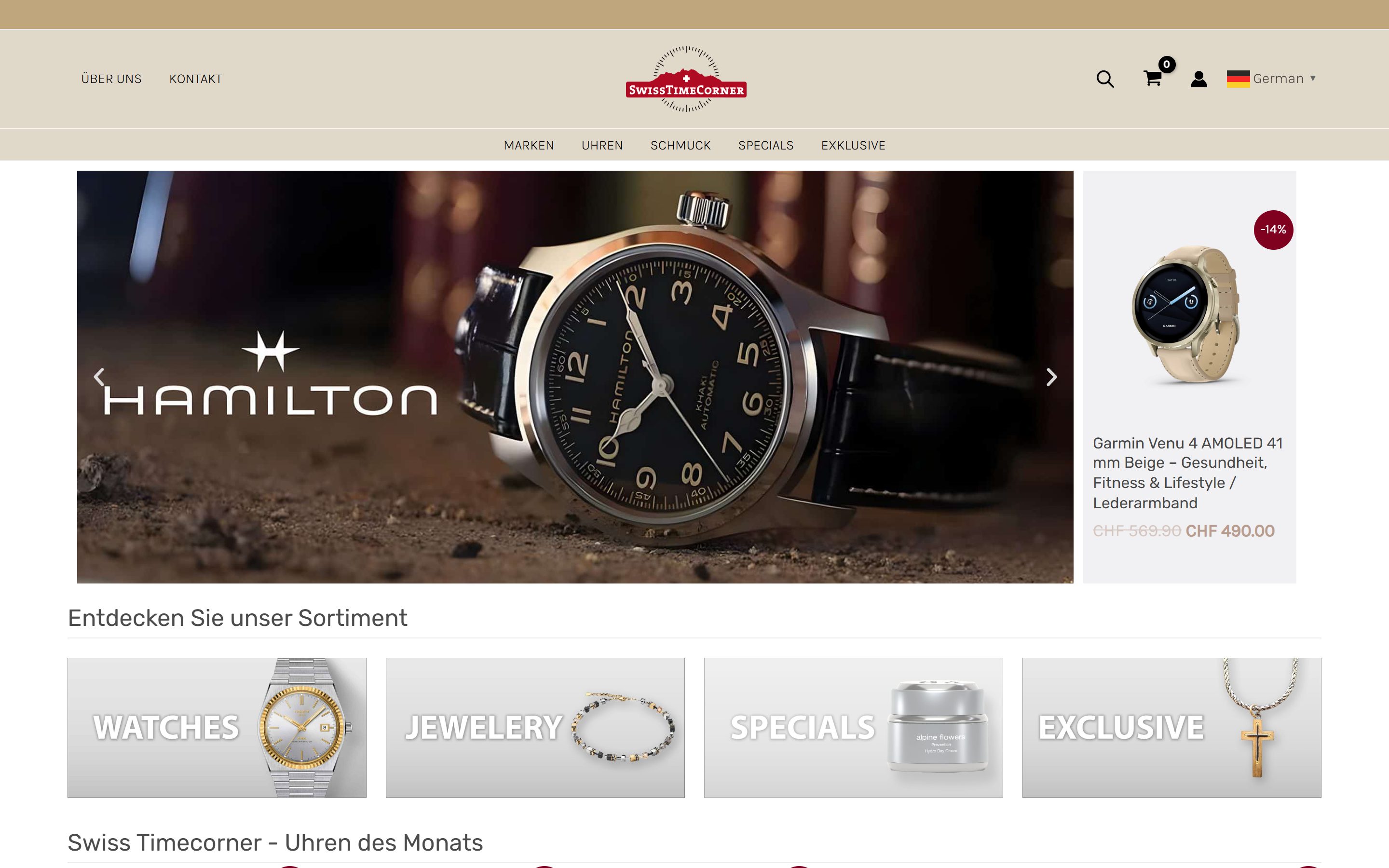 Startseite von Swiss Timecorner